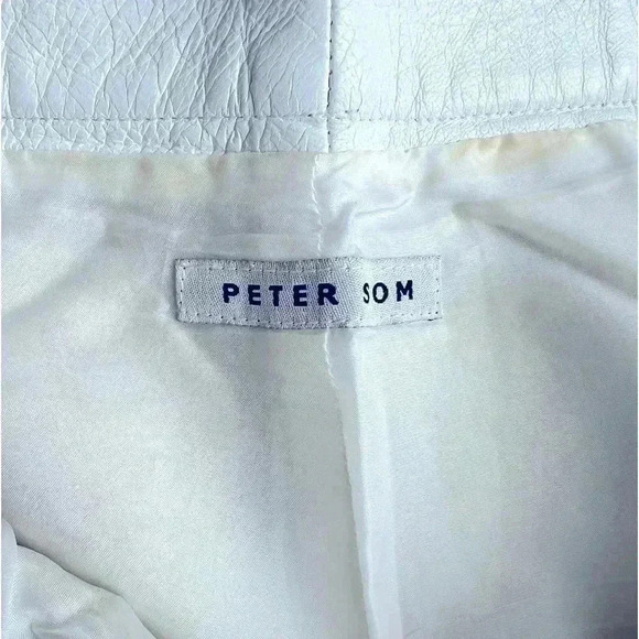 Peter Som White Leather Cropped Pants - Picture 6 of 15